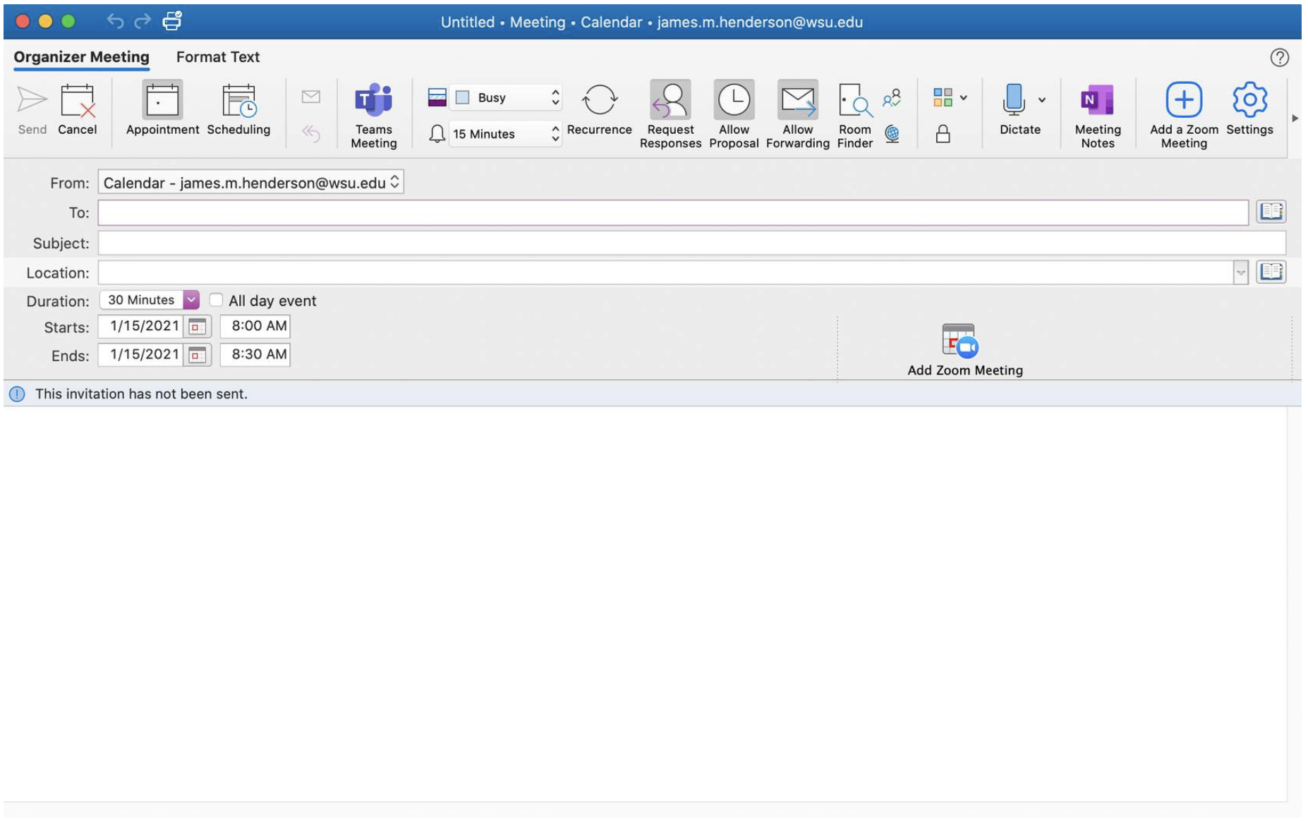 Schedule a Zoom Meeting in Outlook