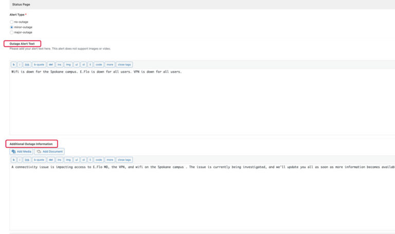 How to Update System Status