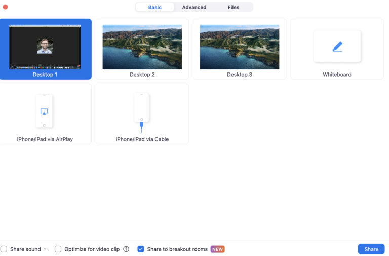 New in Zoom: Share your screen to breakout rooms